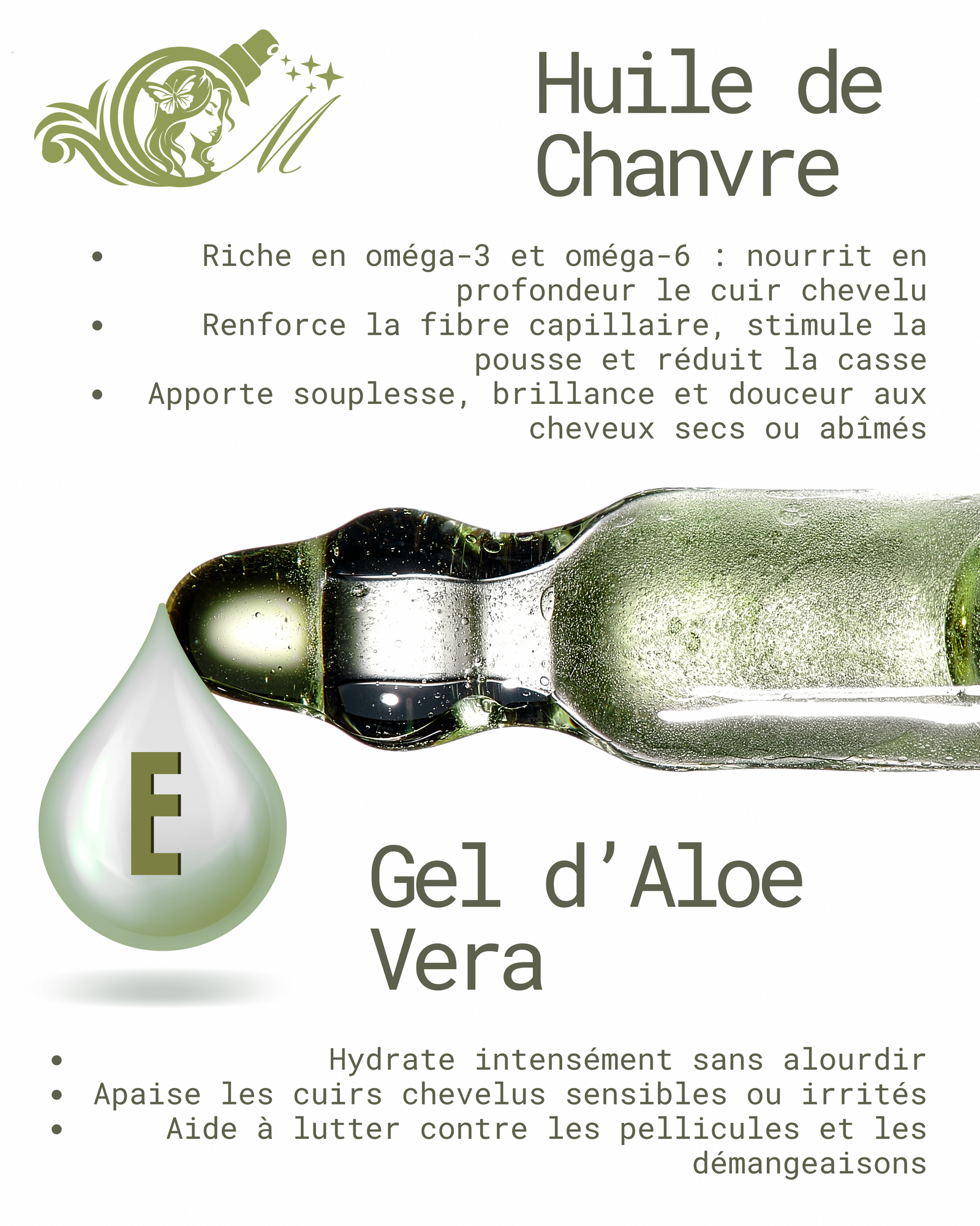 Sérum Capillaire au Chanvre – Réparation et Brillance