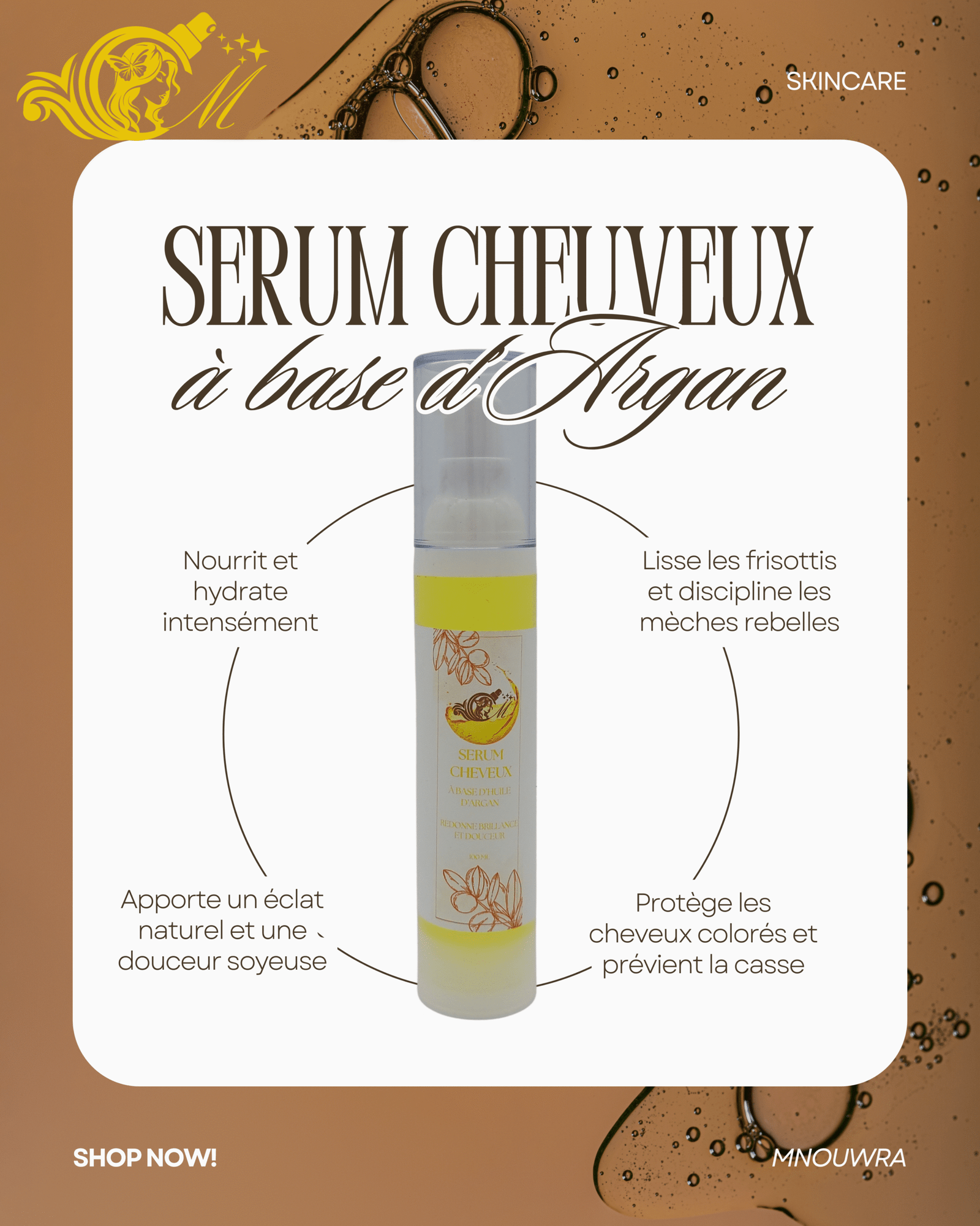 Sérum à l’Huile d’Argan - Réparation et Douceur